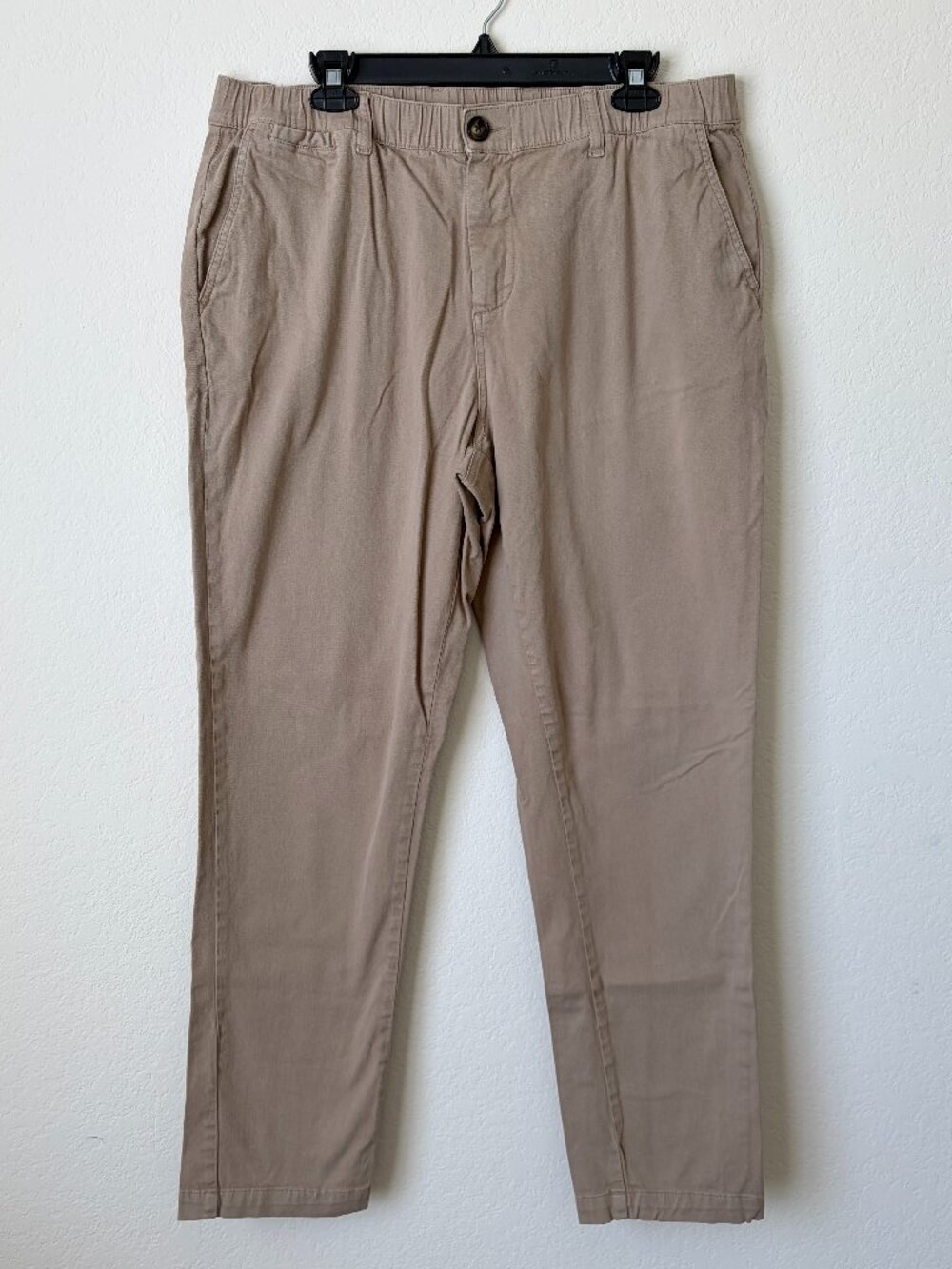 COVE Pants Mens 36x32 Jogger Beige Khaki Elastic Waist Stretch Chino Casual
